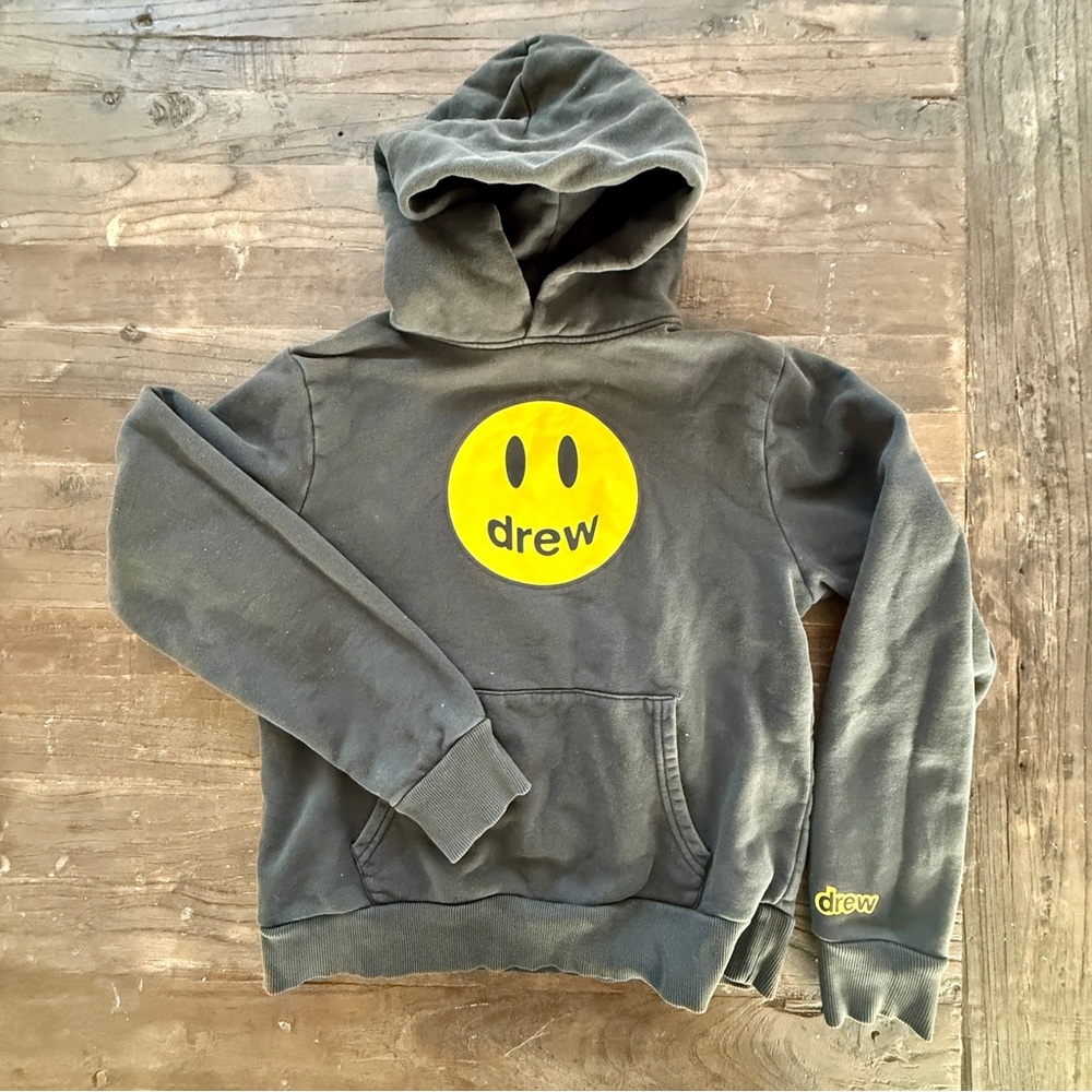 Drew Gray Hoodie with Yellow Logo